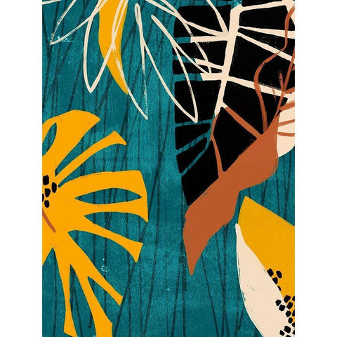 Graphic Blue Lagoon II White Modern Wood Framed Art Print by Vess, June Erica