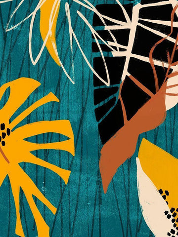 Graphic Blue Lagoon II White Modern Wood Framed Art Print with Double Matting by Vess, June Erica