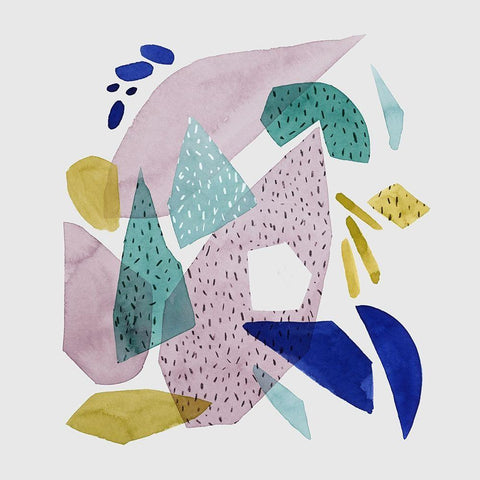 Terrazzo Drift I White Modern Wood Framed Art Print with Double Matting by Popp, Grace