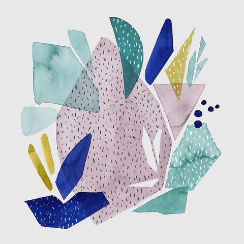 Terrazzo Drift IV White Modern Wood Framed Art Print with Double Matting by Popp, Grace