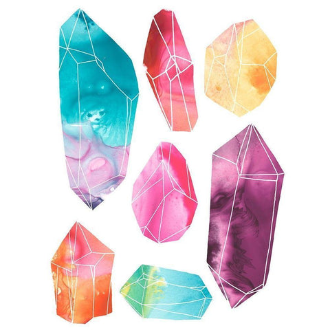Prism Crystals I Black Modern Wood Framed Art Print by Vess, June Erica