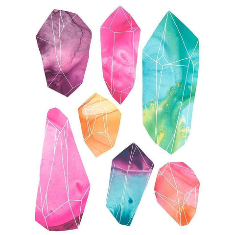 Prism Crystals II Black Modern Wood Framed Art Print by Vess, June Erica