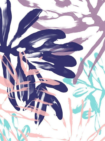 Miami Floral I Black Ornate Wood Framed Art Print with Double Matting by Vess, June Erica