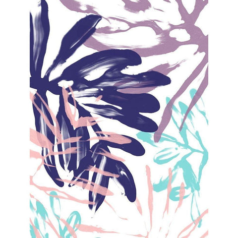 Miami Floral I Black Modern Wood Framed Art Print by Vess, June Erica