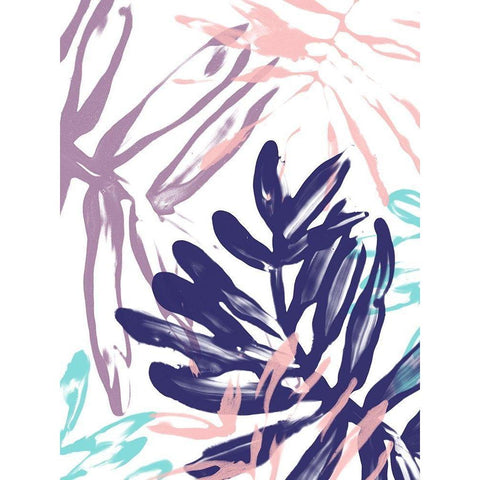 Miami Floral II Black Modern Wood Framed Art Print by Vess, June Erica