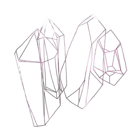 Contour Crystals I White Modern Wood Framed Art Print with Double Matting by Vess, June Erica