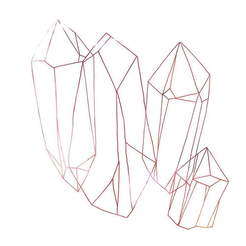 Contour Crystals II Black Ornate Wood Framed Art Print with Double Matting by Vess, June Erica