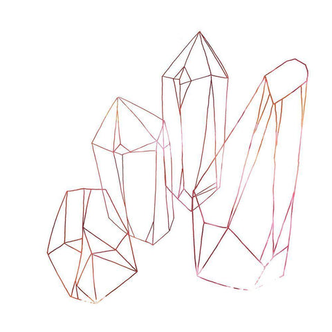 Contour Crystals III Black Modern Wood Framed Art Print by Vess, June Erica