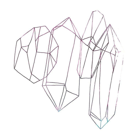 Contour Crystals IV White Modern Wood Framed Art Print with Double Matting by Vess, June Erica