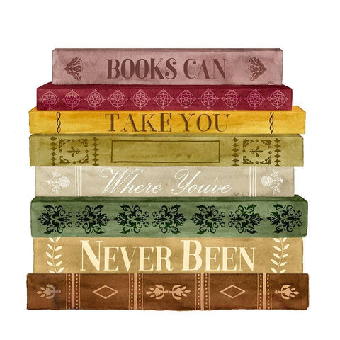 Book Lover II Black Ornate Wood Framed Art Print with Double Matting by Popp, Grace