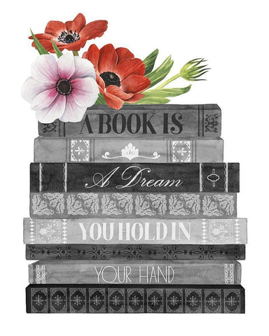 Book Dream I Black Ornate Wood Framed Art Print with Double Matting by Popp, Grace