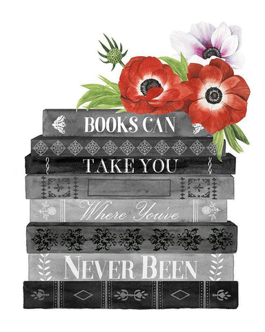 Book Dream II Black Ornate Wood Framed Art Print with Double Matting by Popp, Grace