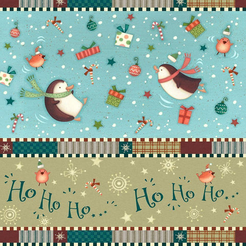 Sledding Snowmen II Gold Ornate Wood Framed Art Print with Double Matting by Eisner, Viv