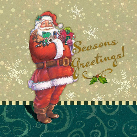 Classic Santa I White Modern Wood Framed Art Print by Eisner, Viv
