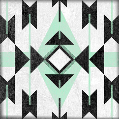 Modern Aztec Motif II White Modern Wood Framed Art Print by Vess, June Erica