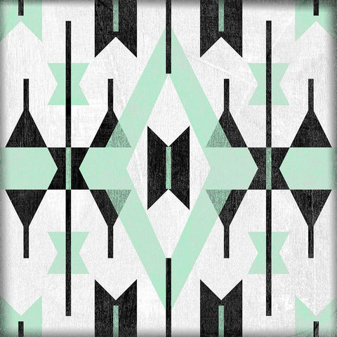 Modern Aztec Motif III Gold Ornate Wood Framed Art Print with Double Matting by Vess, June Erica