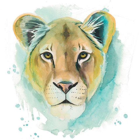 Chromatic Cats I White Modern Wood Framed Art Print with Double Matting by Popp, Grace