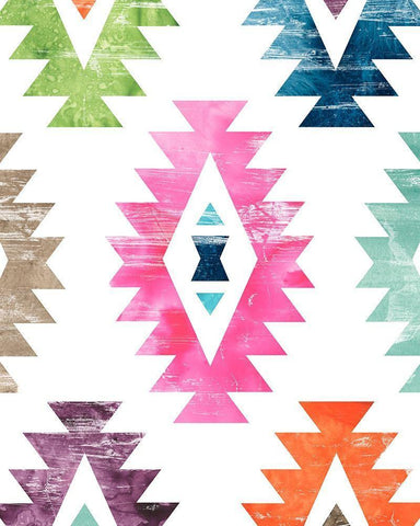 Aztec Brights I Black Ornate Wood Framed Art Print with Double Matting by Vess, June Erica