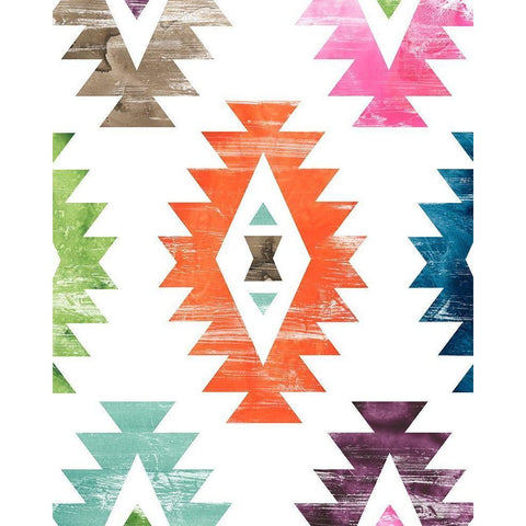 Aztec Brights IV Black Modern Wood Framed Art Print by Vess, June Erica