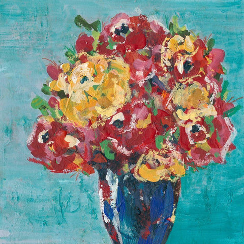 Chaos Floral I White Modern Wood Framed Art Print with Double Matting by Moore, Regina