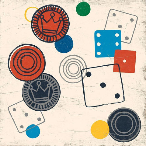 Game Time IV Black Modern Wood Framed Art Print with Double Matting by Vess, June Erica