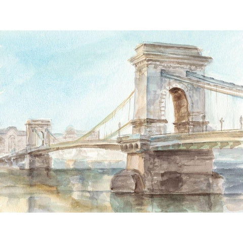 Iconic Watercolor Bridge I Gold Ornate Wood Framed Art Print with Double Matting by Harper, Ethan