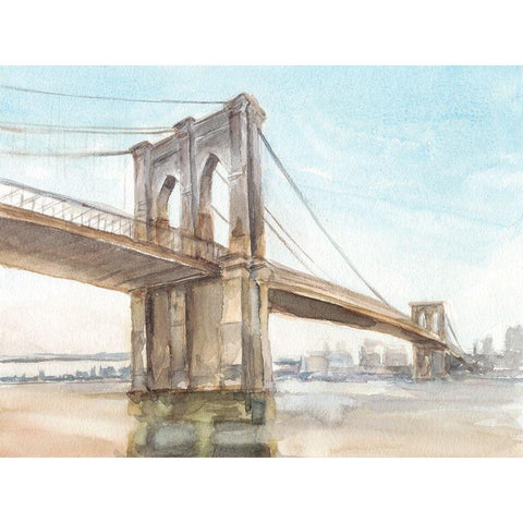 Iconic Watercolor Bridge II Gold Ornate Wood Framed Art Print with Double Matting by Harper, Ethan