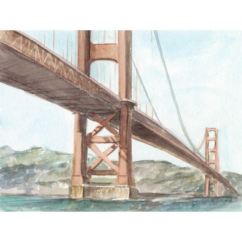 Iconic Watercolor Bridge III White Modern Wood Framed Art Print by Harper, Ethan