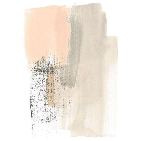 Blush Abstract I Black Modern Wood Framed Art Print with Double Matting by Vess, June Erica