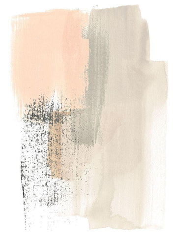 Blush Abstract I Black Ornate Wood Framed Art Print with Double Matting by Vess, June Erica