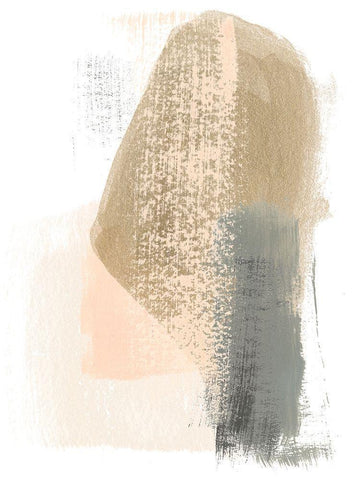 Blush Abstract III White Modern Wood Framed Art Print with Double Matting by Vess, June Erica