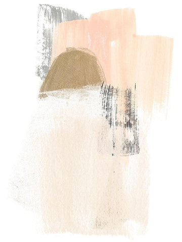 Blush Abstract V Black Ornate Wood Framed Art Print with Double Matting by Vess, June Erica