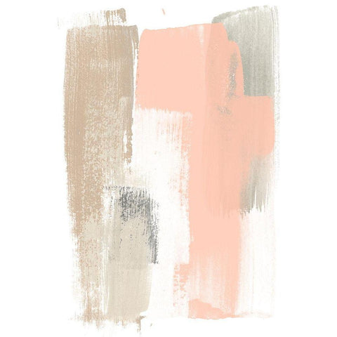 Blush Abstract VI Black Modern Wood Framed Art Print with Double Matting by Vess, June Erica