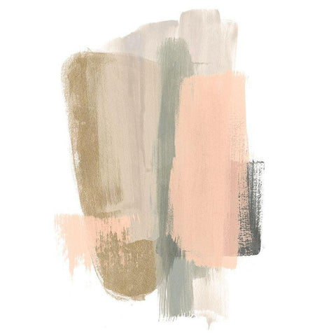 Blush Abstract VII White Modern Wood Framed Art Print by Vess, June Erica