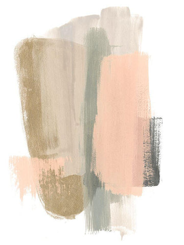 Blush Abstract VII White Modern Wood Framed Art Print with Double Matting by Vess, June Erica