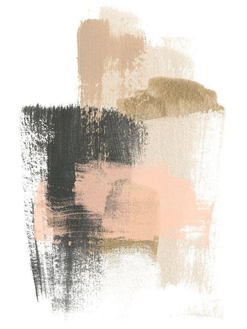 Blush Abstract IX Black Ornate Wood Framed Art Print with Double Matting by Vess, June Erica