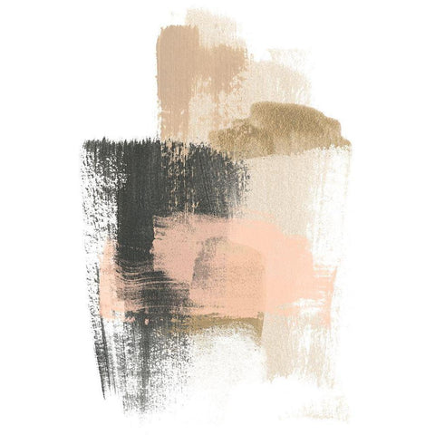 Blush Abstract IX Black Modern Wood Framed Art Print by Vess, June Erica