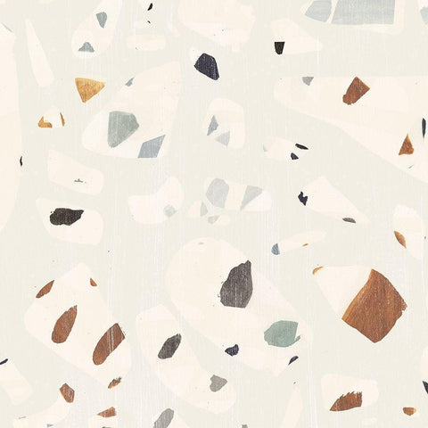 Abstract Terazzo II Black Ornate Wood Framed Art Print with Double Matting by Borges, Victoria