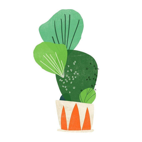 Happy Plants I Black Modern Wood Framed Art Print with Double Matting by Vess, June Erica