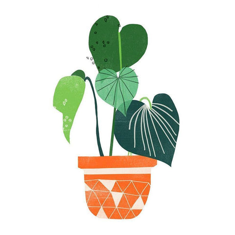 Happy Plants II White Modern Wood Framed Art Print by Vess, June Erica