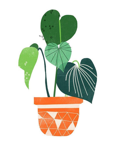 Happy Plants II White Modern Wood Framed Art Print with Double Matting by Vess, June Erica