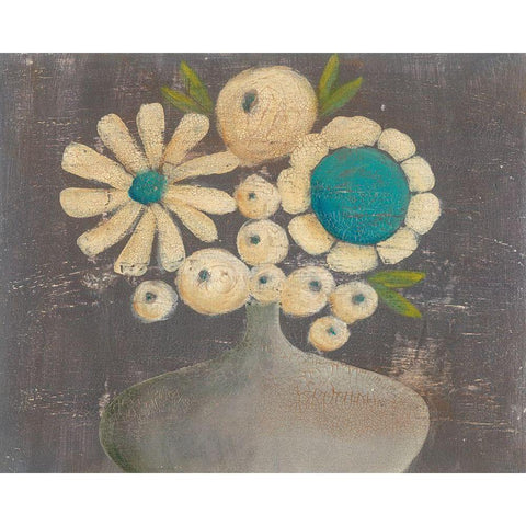 Crackled Bouquet I Black Modern Wood Framed Art Print by Moore, Regina