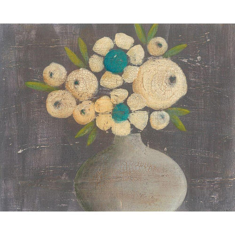 Crackled Bouquet II Black Modern Wood Framed Art Print by Moore, Regina