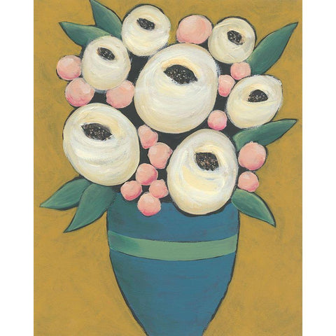 Country Garden Bouquet I Black Modern Wood Framed Art Print with Double Matting by Moore, Regina