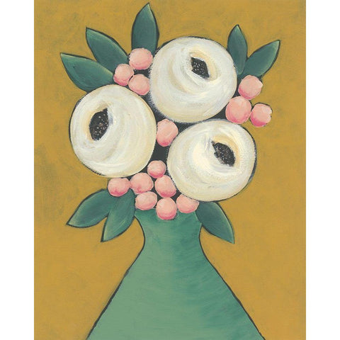 Country Garden Bouquet II White Modern Wood Framed Art Print by Moore, Regina