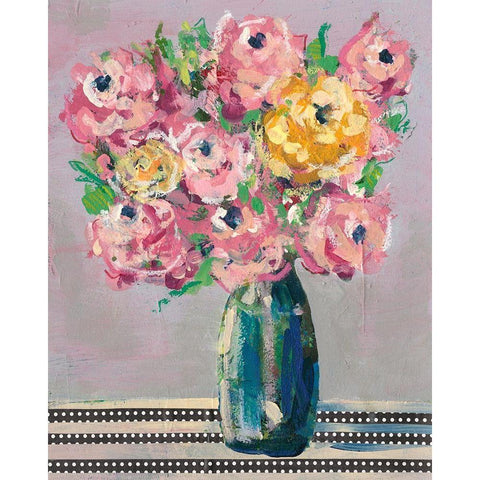 Feisty Floral I Gold Ornate Wood Framed Art Print with Double Matting by Moore, Regina