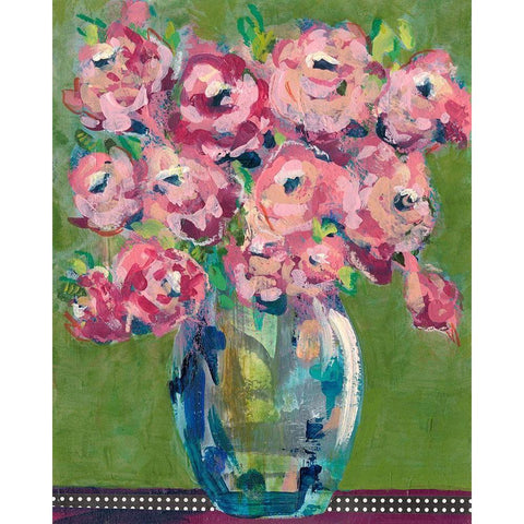 Feisty Floral III Black Modern Wood Framed Art Print with Double Matting by Moore, Regina