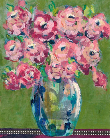 Feisty Floral III White Modern Wood Framed Art Print with Double Matting by Moore, Regina