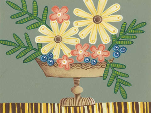 Full of Fun Bouquet II Black Ornate Wood Framed Art Print with Double Matting by Moore, Regina