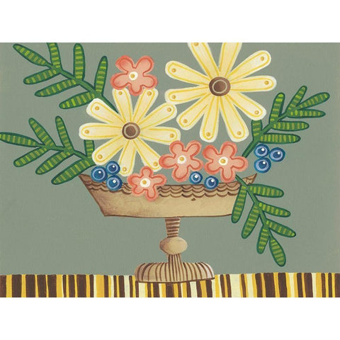Full of Fun Bouquet II Gold Ornate Wood Framed Art Print with Double Matting by Moore, Regina